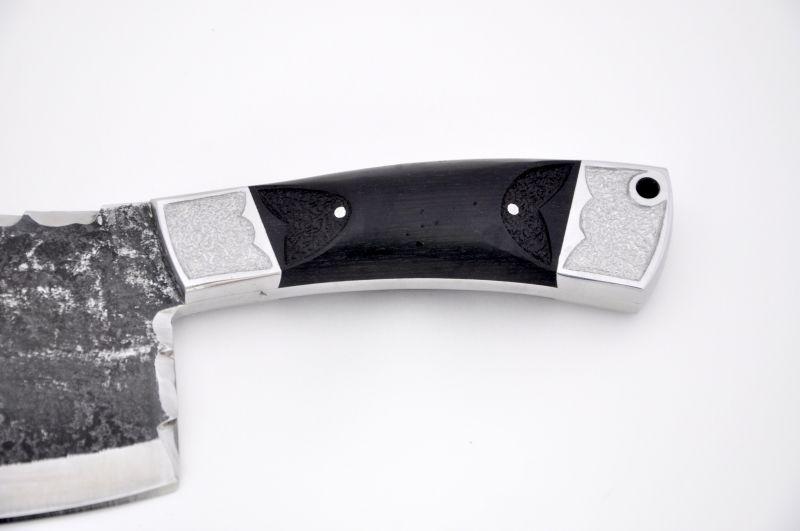 Тяпка №6 (х12мф, цельнометаллическая, со следами ковки, граб, резная)