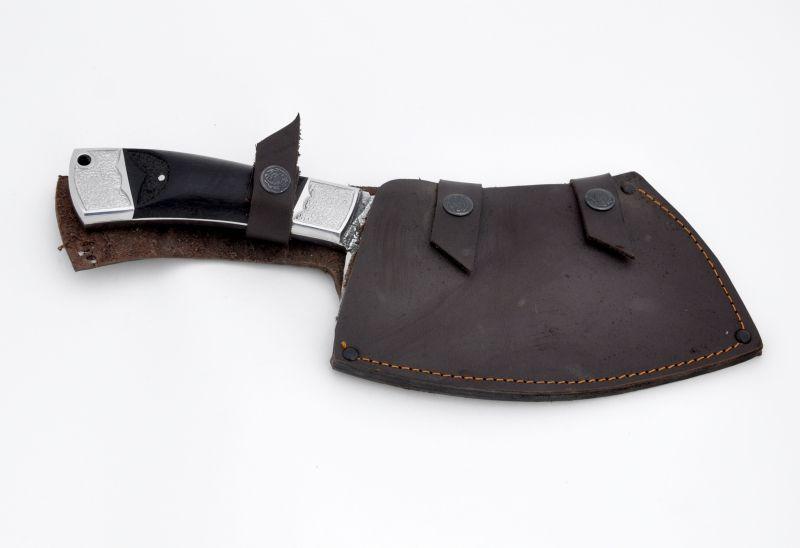 Тяпка №6 (х12мф, цельнометаллическая, со следами ковки, граб, резная)