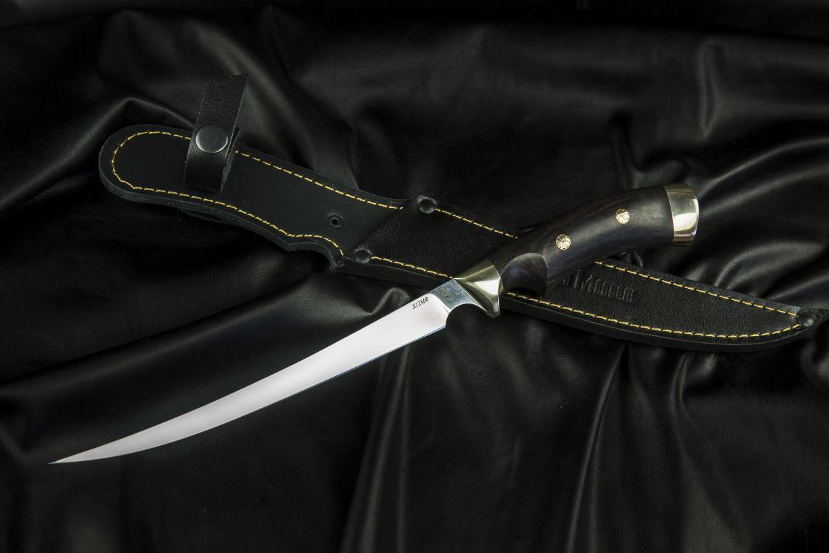 Нож Филейный (х12мф, чёрный граб, мельхиор)