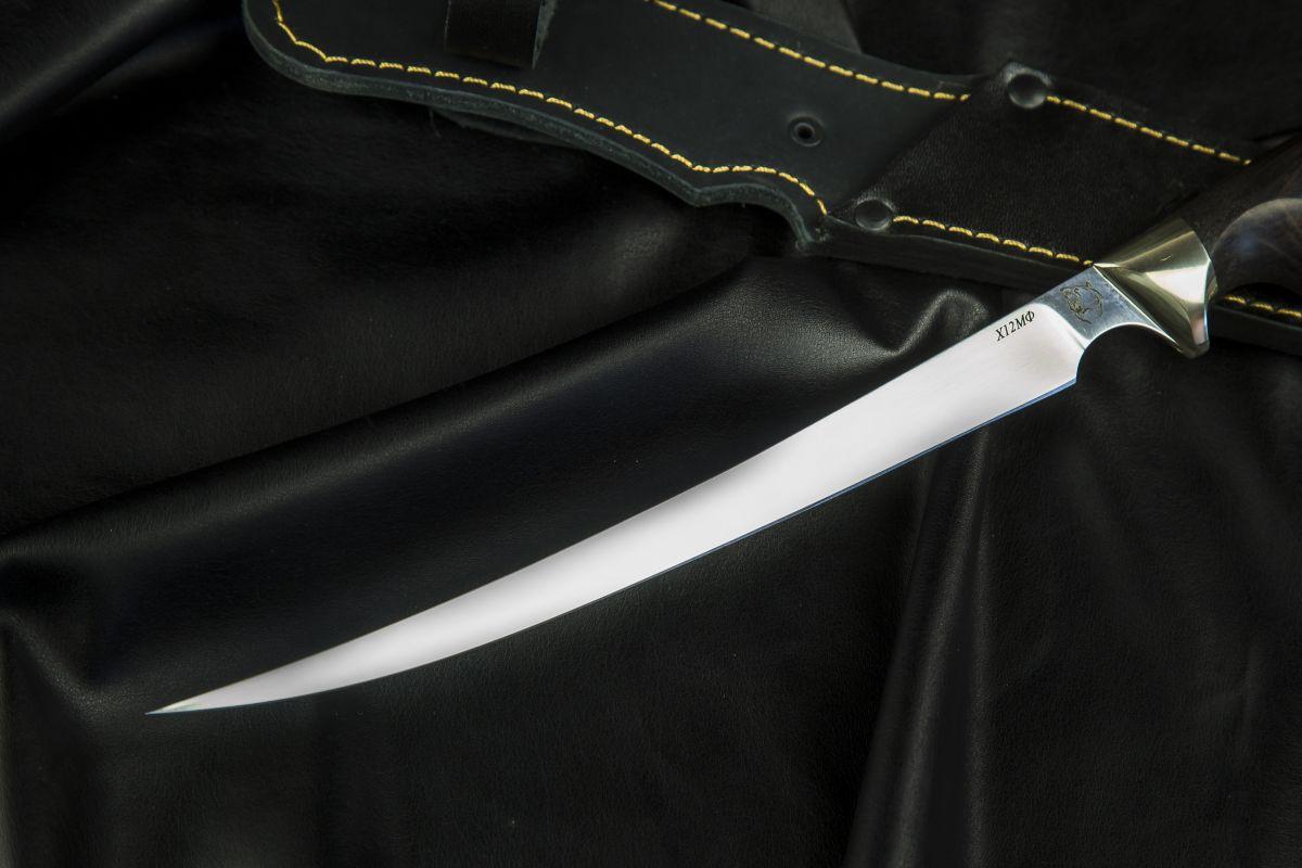 Нож Филейный (х12мф, чёрный граб, мельхиор)