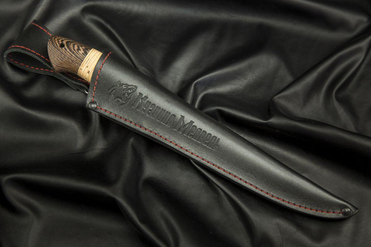 Нож Филейный малый (х12мф, береста венге)