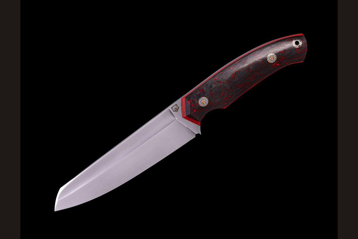 Нож Баланс цельнометаллический (М390, хаотичный карбон)