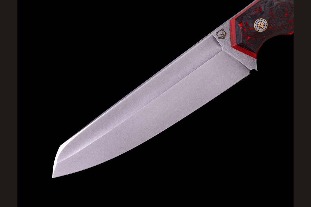 Нож Баланс цельнометаллический (М390, хаотичный карбон)