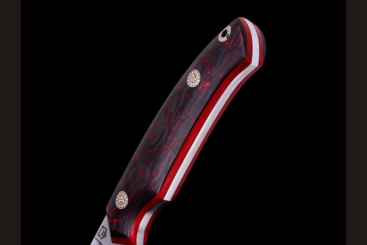 Нож Баланс цельнометаллический (М390, хаотичный карбон)