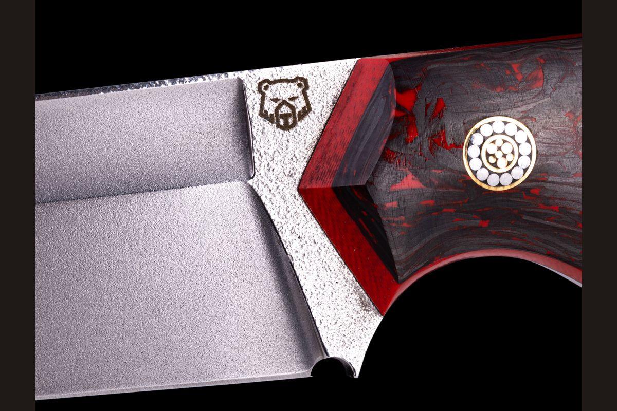 Нож Баланс цельнометаллический (М390, хаотичный карбон)