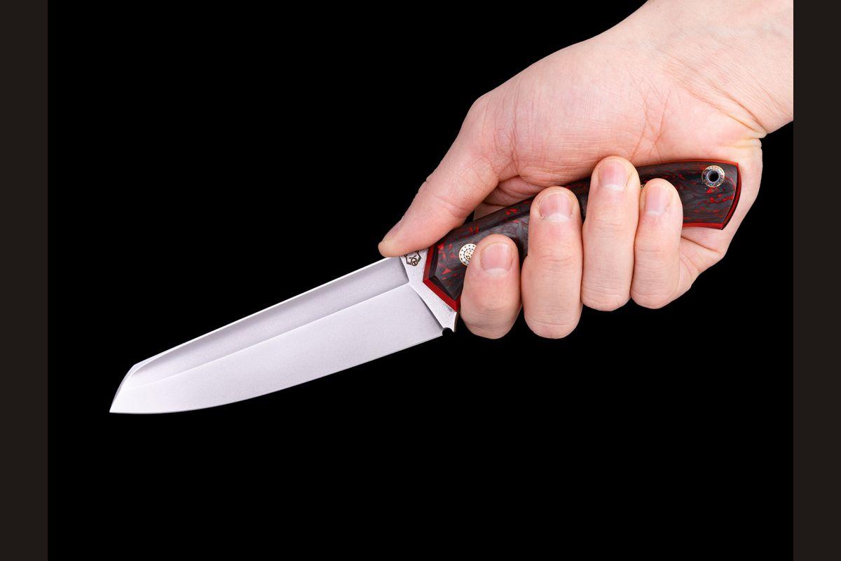 Нож Баланс цельнометаллический (М390, хаотичный карбон)