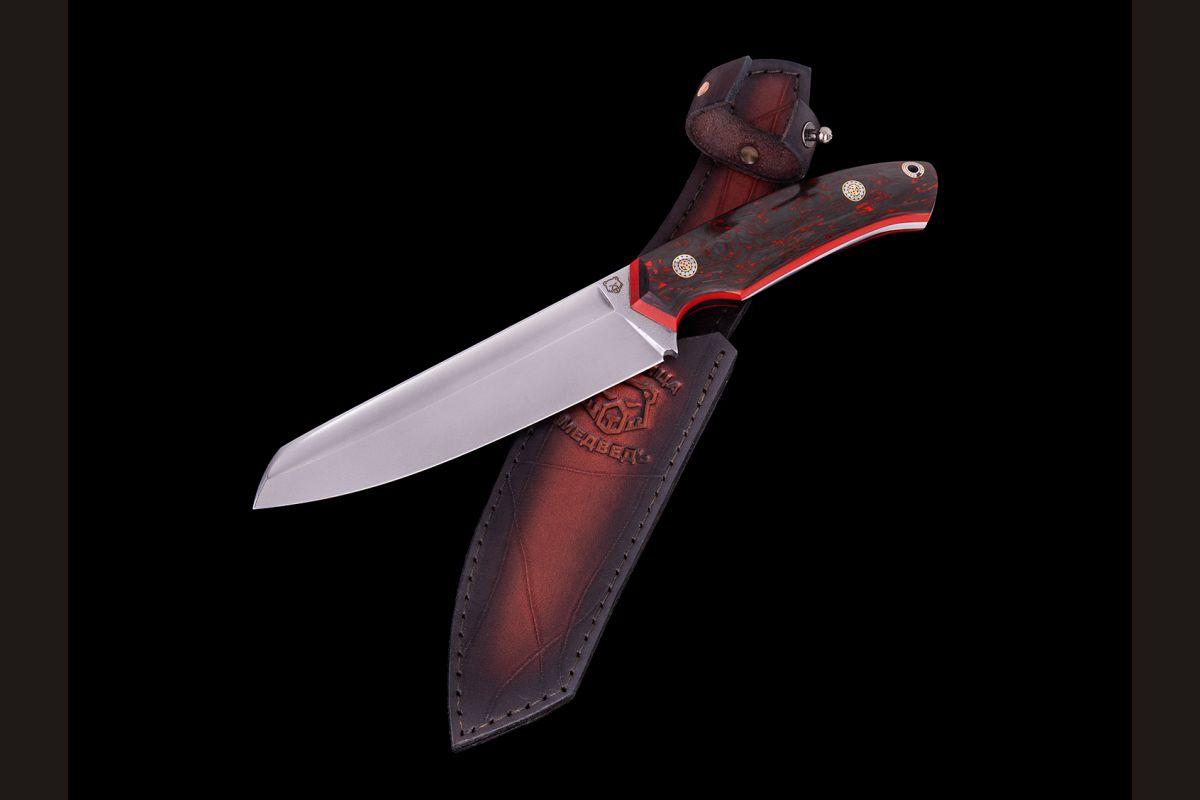 Нож Баланс цельнометаллический (М390, хаотичный карбон)