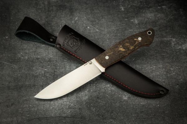 Нож Крит цельнометаллический (Х12МФ, стабилизированная карельская береза)