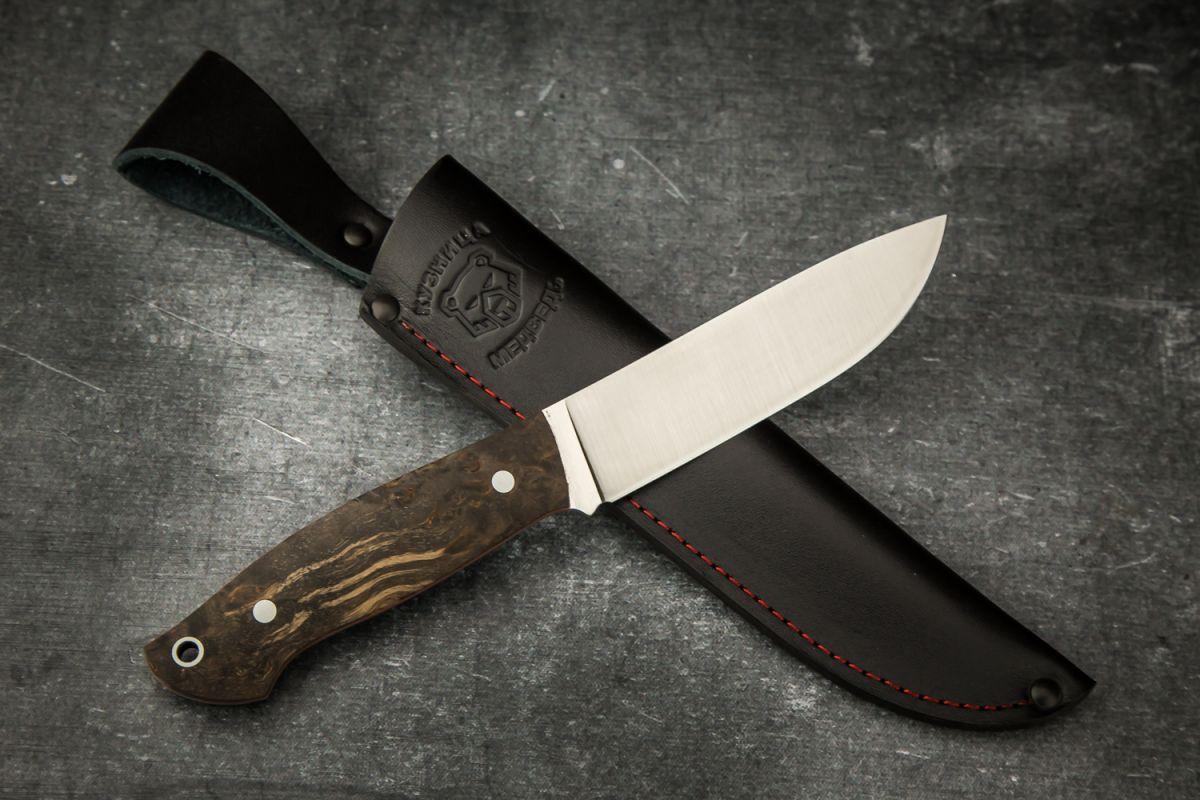 Нож Крит цельнометаллический (Х12МФ, стабилизированная карельская береза)