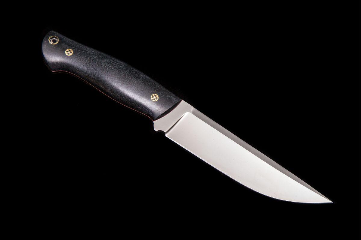 Нож Русский 2 (K340, микарта, мозаичные пины, цельнометаллический)