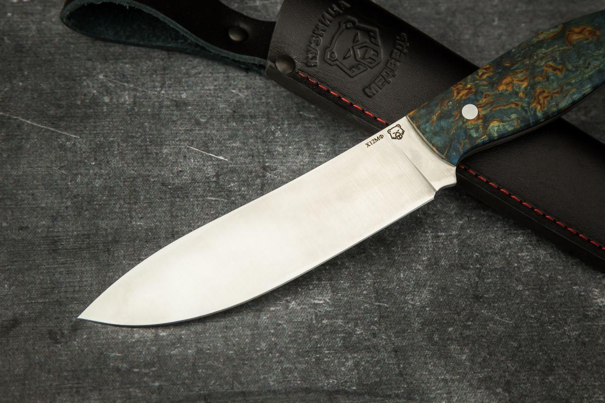 Нож Сибирь Цельнометаллический (Х12МФ, стабилизированная карельская береза)