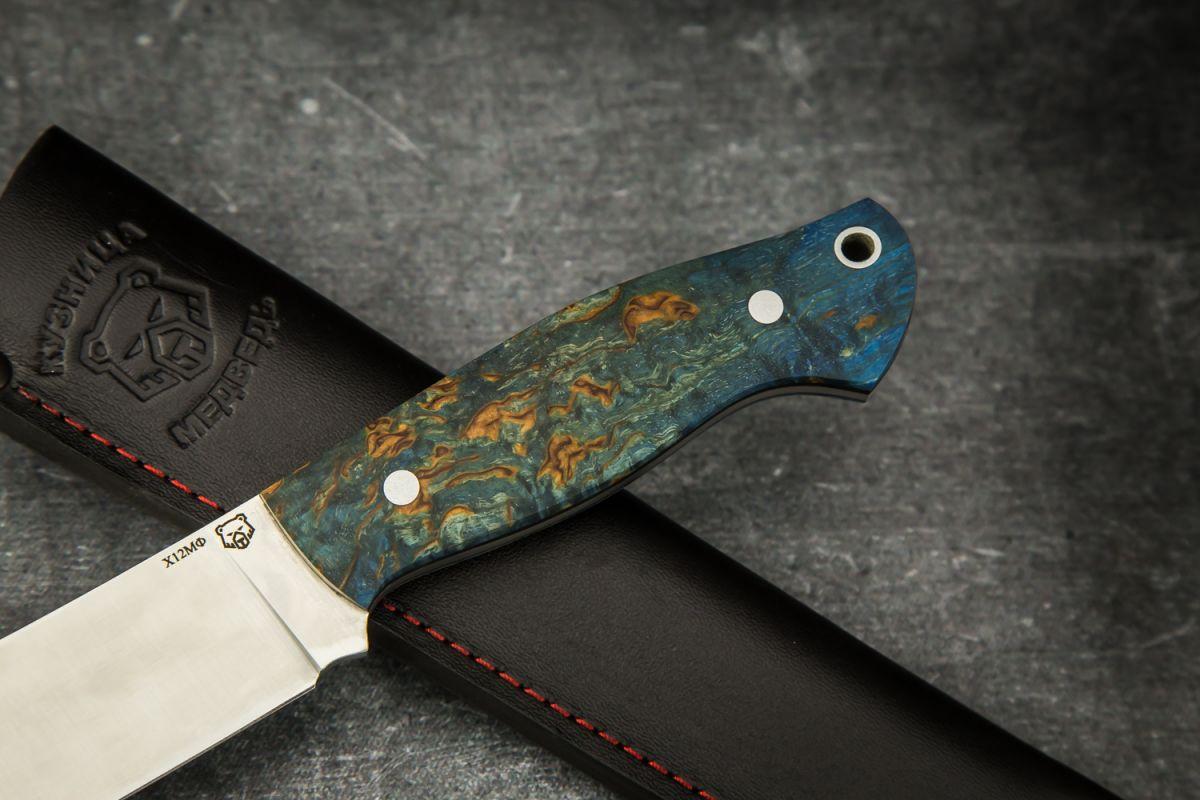 Нож Сибирь Цельнометаллический (Х12МФ, стабилизированная карельская береза)