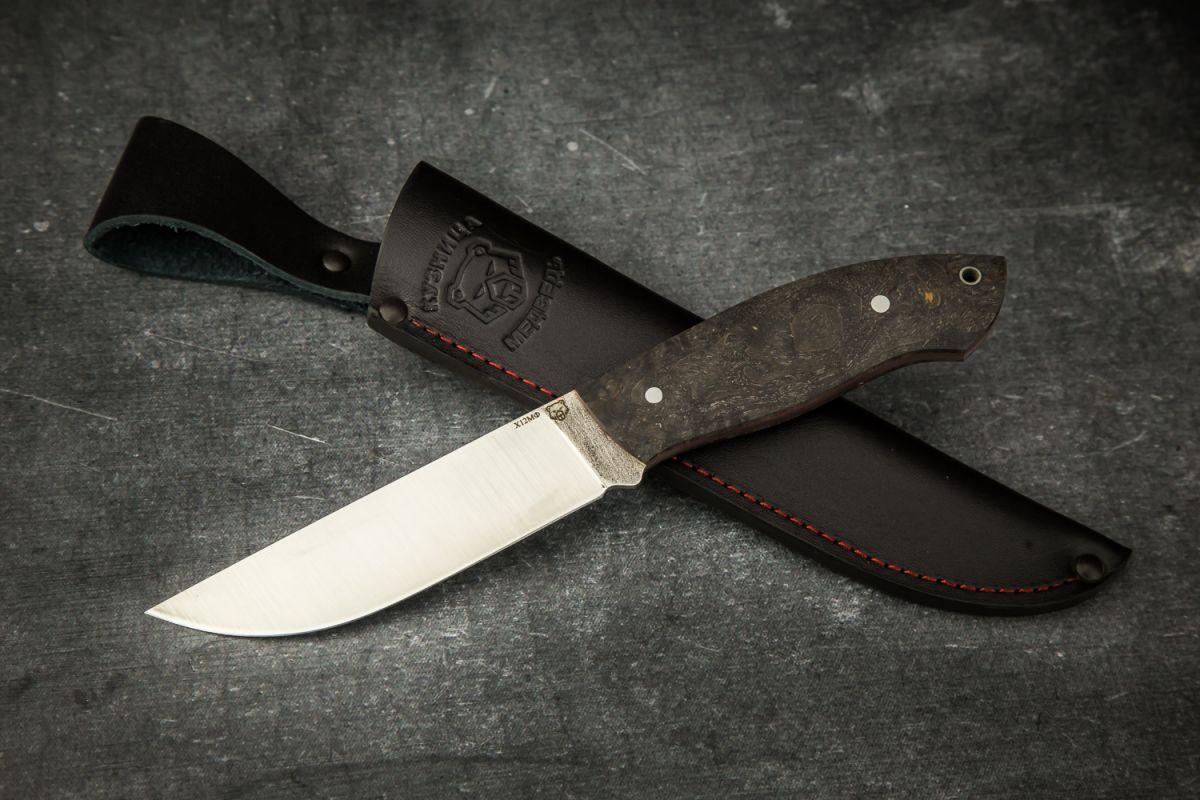 Нож Хантер Цельнометаллический (Х12МФ, стабилизированная карельская береза)