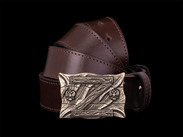 Ремень Zа наших (Латунь, натуральная кожа)