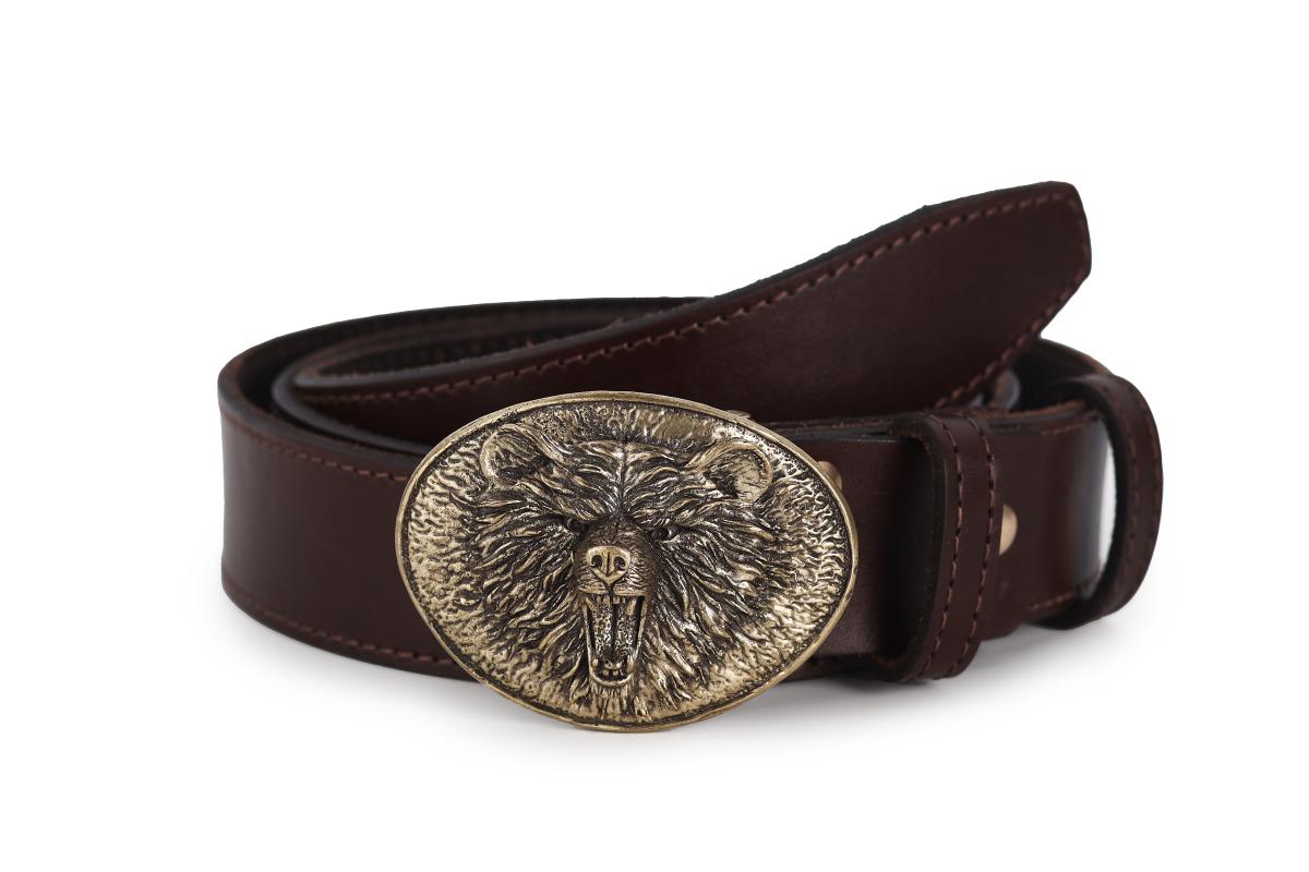 Ремень Медведь (Латунь, натуральная кожа)