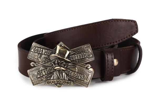 Ремень Скрудж Макдак (Латунь, натуральная кожа)