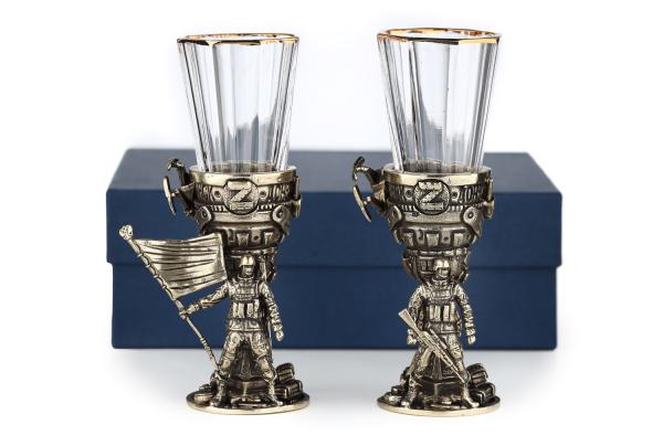 Комплект лафитников Z - своих не бросаем (Латунь, хрусталь)