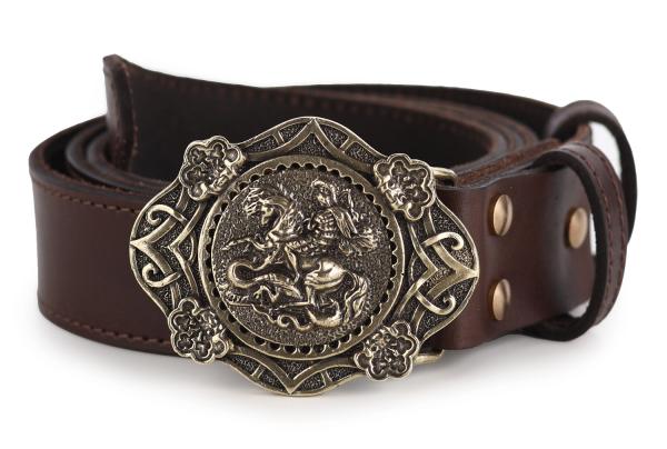 Ремень Георгий Победоносец (Латунь, натуральная кожа)