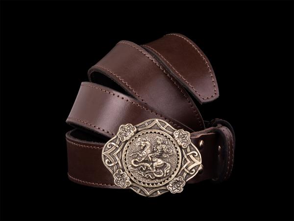 Ремень Георгий Победоносец (Латунь, натуральная кожа)