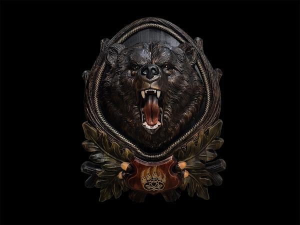 Панно резное Медведь премиум