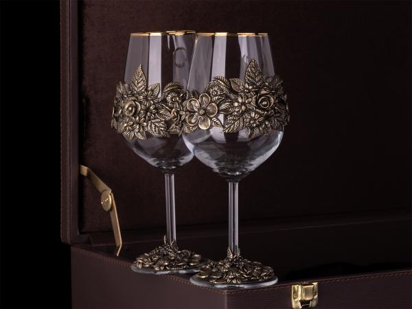 Набор бокалов для вина 4 шт в кейсе Цветок (Серия классик)