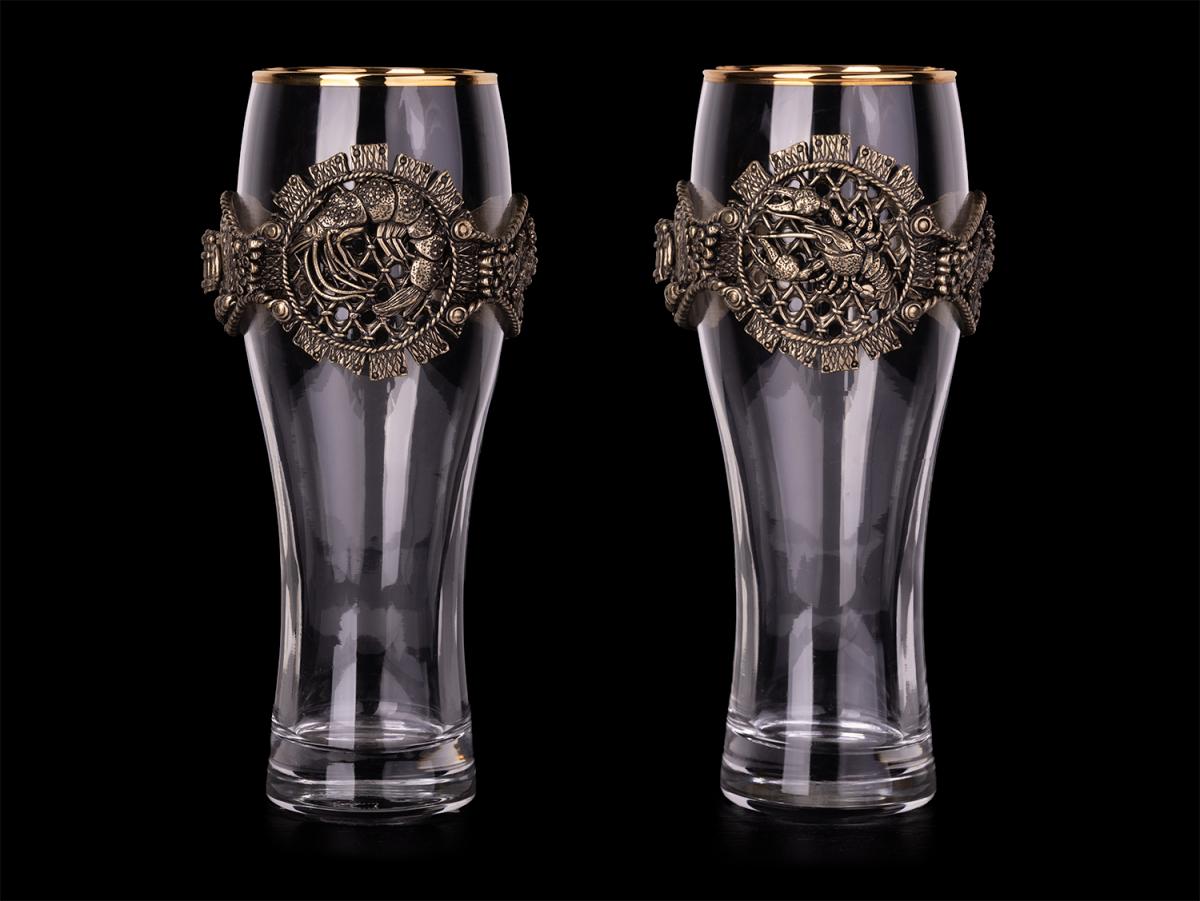 Пара бокалов для пива Рак и Креветка (Серия классик)