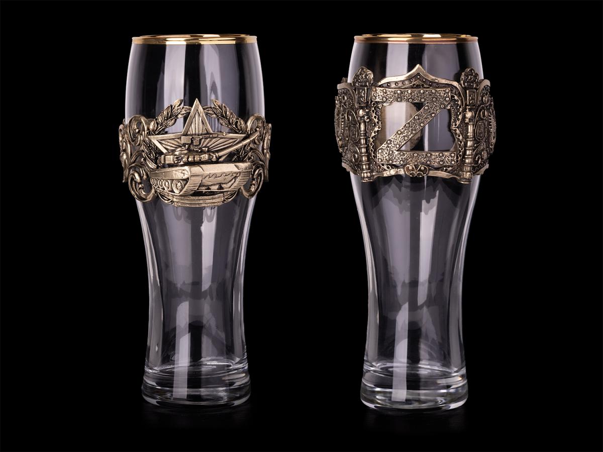 Пара бокалов для пива За своих и Танк (Серия классик)