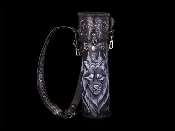 Термос Волк №1 (черный)