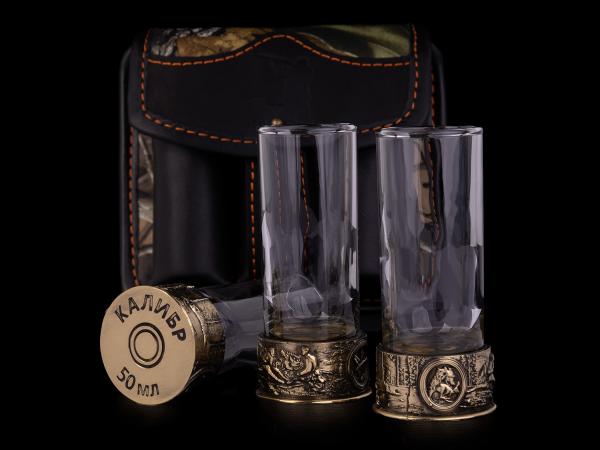 Стопки Патроны №2 в чехле 3 или 6 шт (Латунь, стекло)