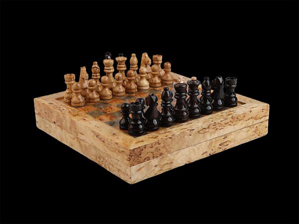 Шахматы магнитные (Карельская береза)