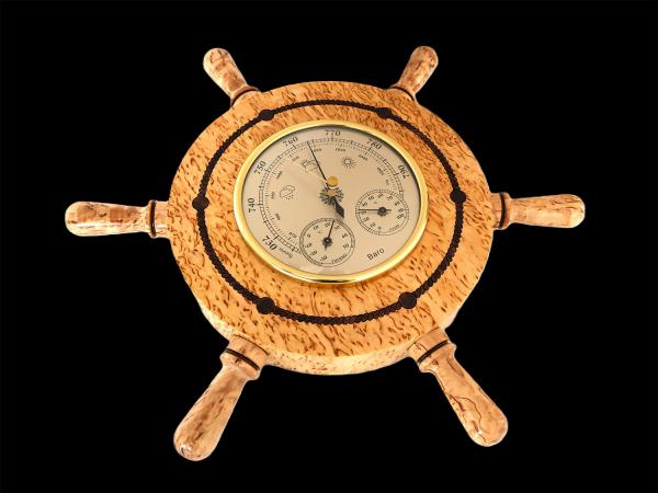Барометр Штурвал (Карельская береза)