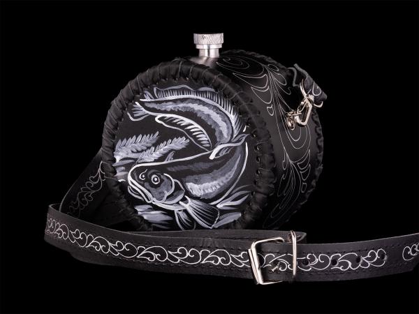 Фляжка круглая Рыба №2 (черный)