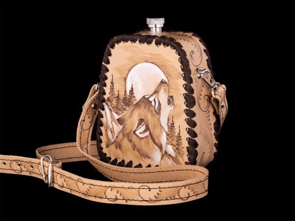 Фляжка пирамидка Волк №1 (бежевый)