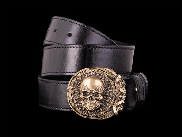 Ремень Череп (Латунь, натуральная кожа)