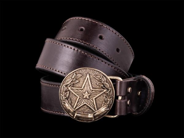 Ремень Звезда (Латунь, натуральная кожа)