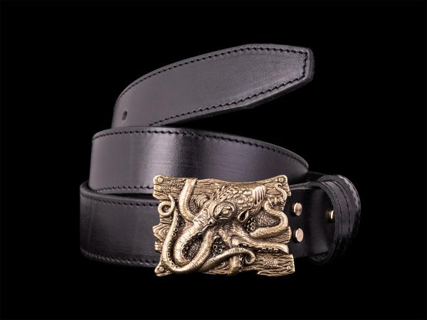 Ремень Осьминог (Латунь, натуральная кожа)