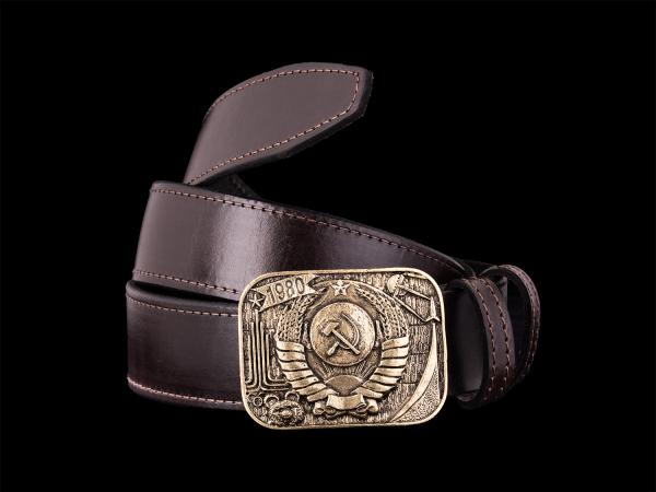 Ремень СССР (Латунь, натуральная кожа)
