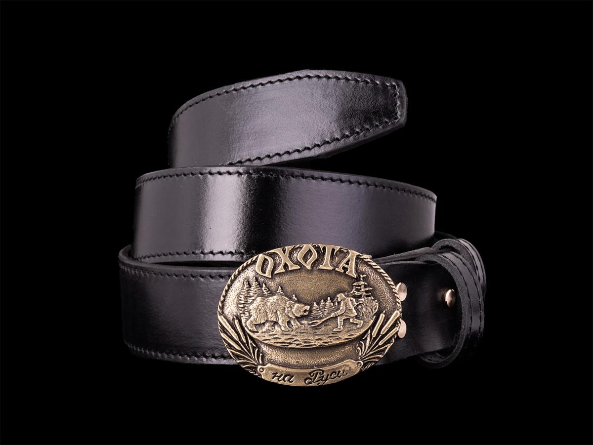 Ремень Охота (Латунь, натуральная кожа)