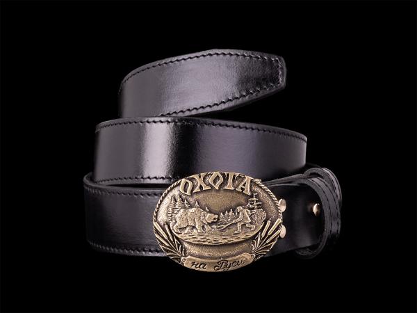 Ремень Охота (Латунь, натуральная кожа)
