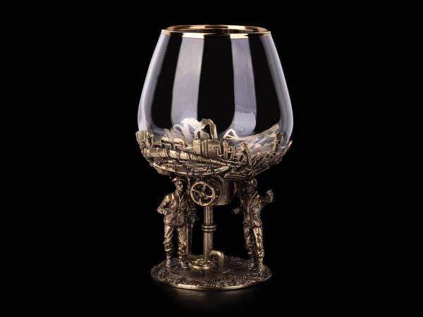 Бокал для коньяка Нефтяники (Латунь, стекло)